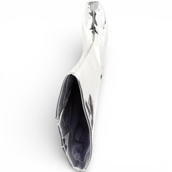 NEW (no box) Gianni Bini Rylee Mirror Metallic tall silver boots - Picture 4 of 15